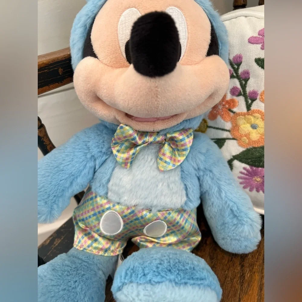 Disney Mickey Mouse Blue Bunny Plush stuffed animal, Easter, EUC, holiday